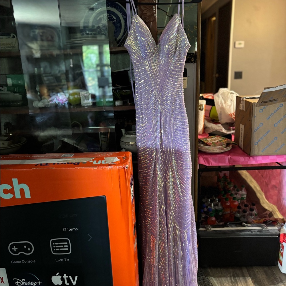 Macy’s Light Purple sparkle Prom Dress